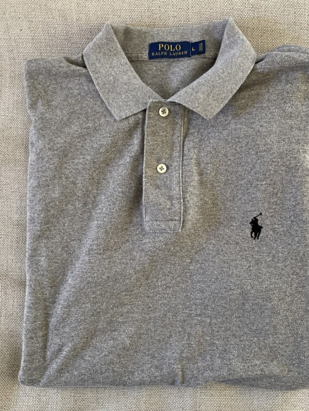 Polo Ralph Lauren Custom Fit Mesh Pony Logo Shirt L